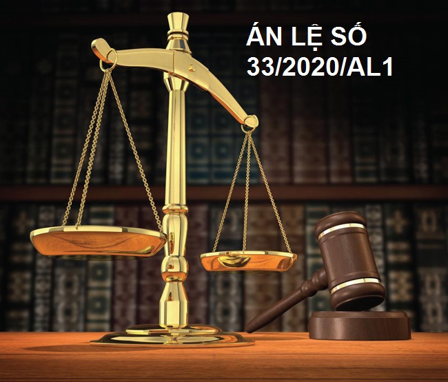 ÁN LỆ SỐ 33/2020/AL1